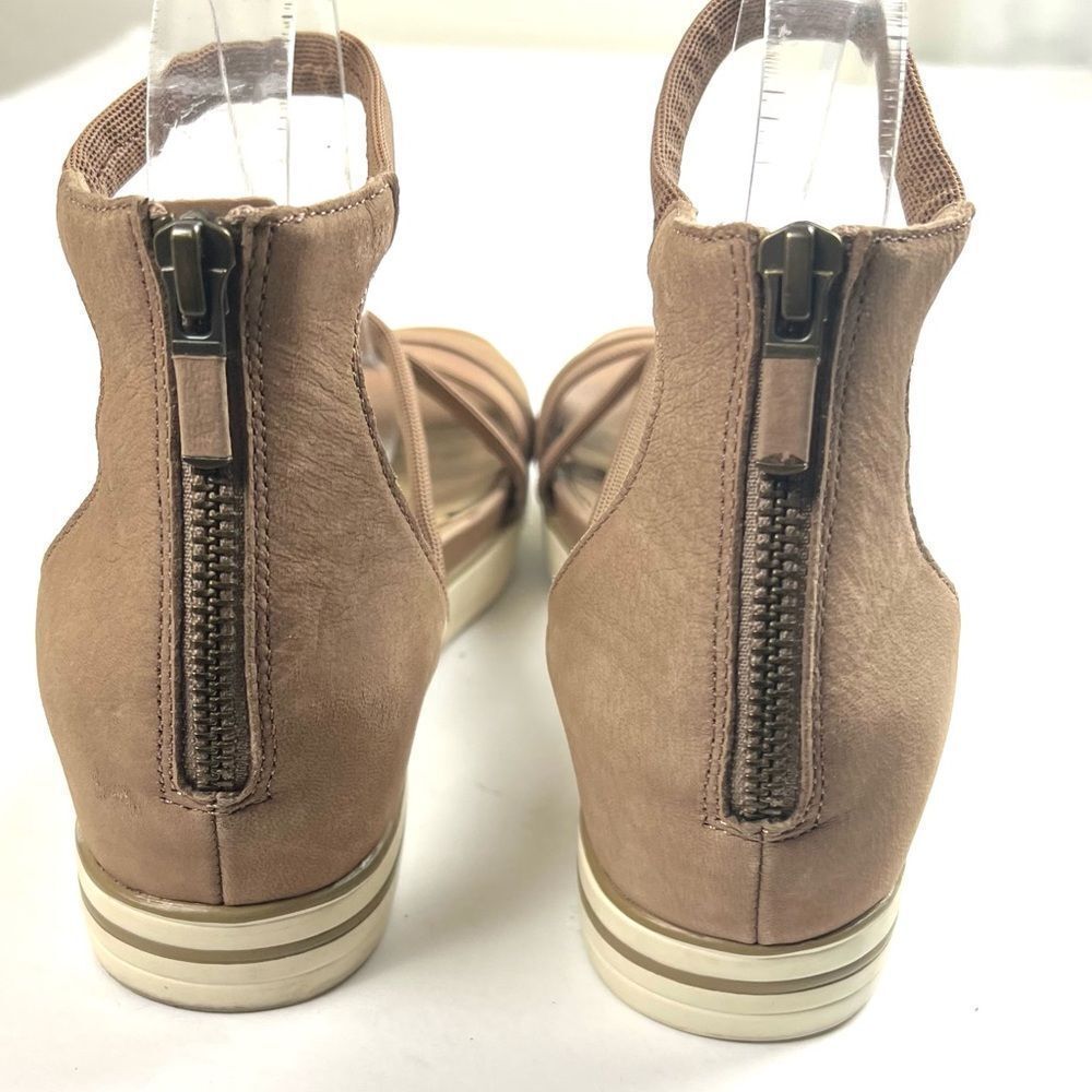 Eileen Fisher Sway Ankle StrapTan Nubuck Leather Sandals - Picture 8 of 14